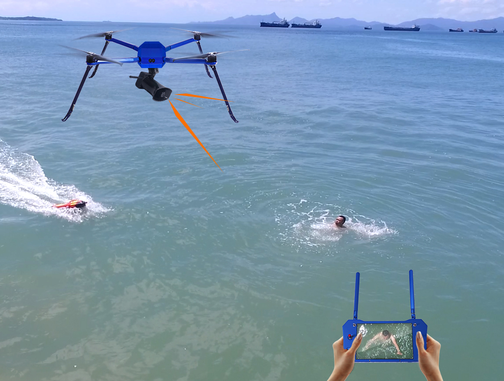 空海一体化 | 紧急救援新应用 无人机和水上救援机器人空海联合